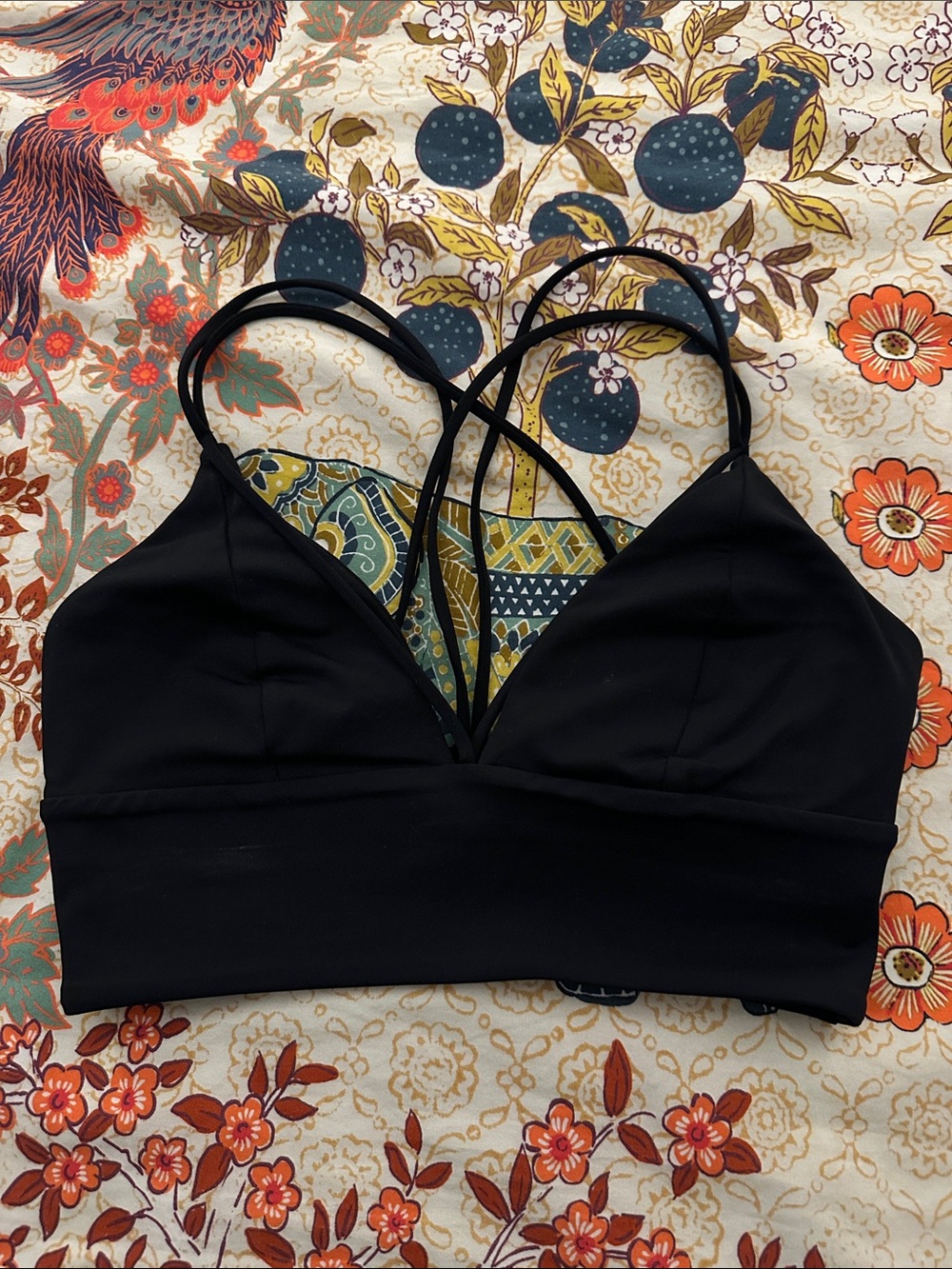 lululemon athletica Black Strappy V-Neck Sports Bra